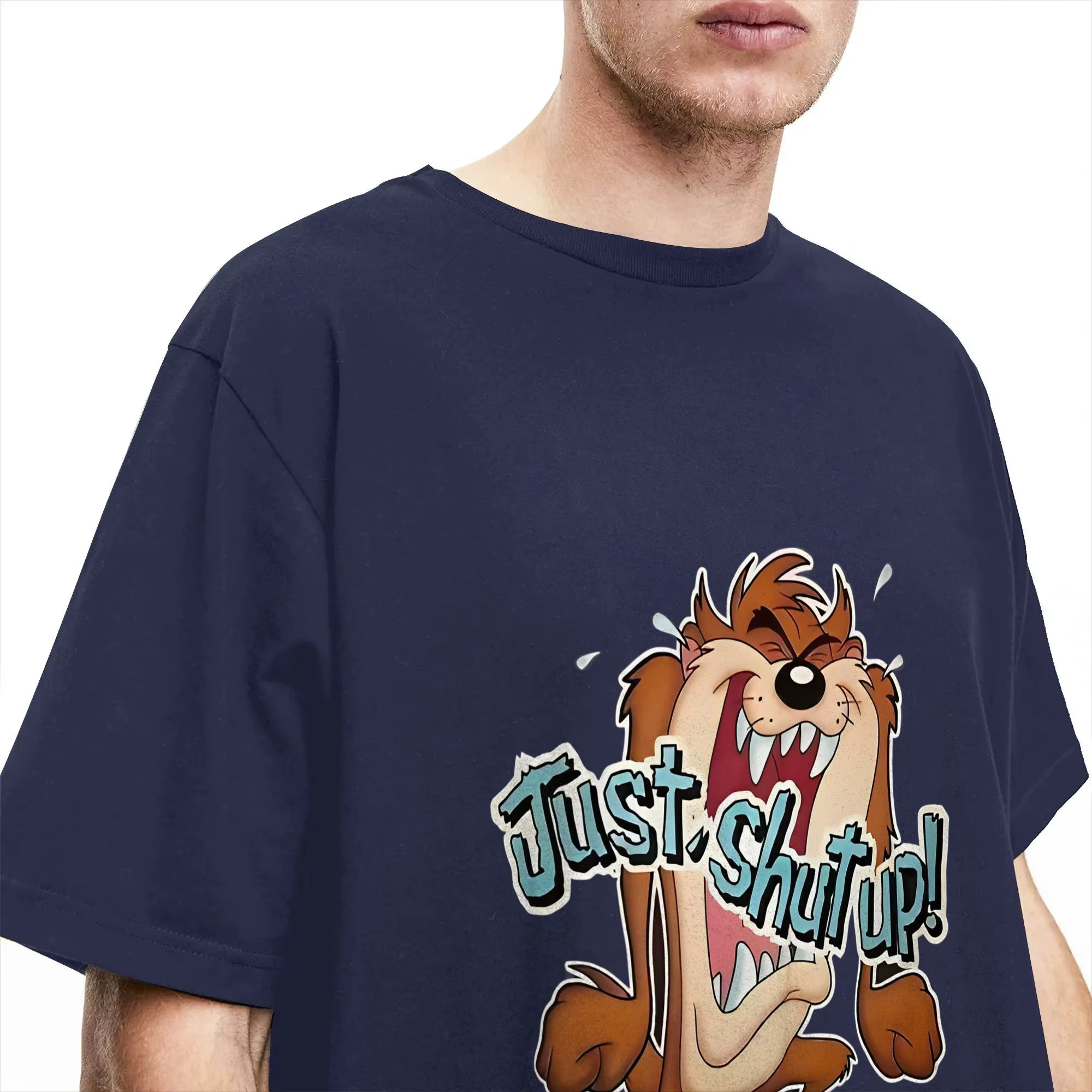 T-shirt en coton fantaisie Spaces Jams Just Shout up Tazs pour hommes et femmes
