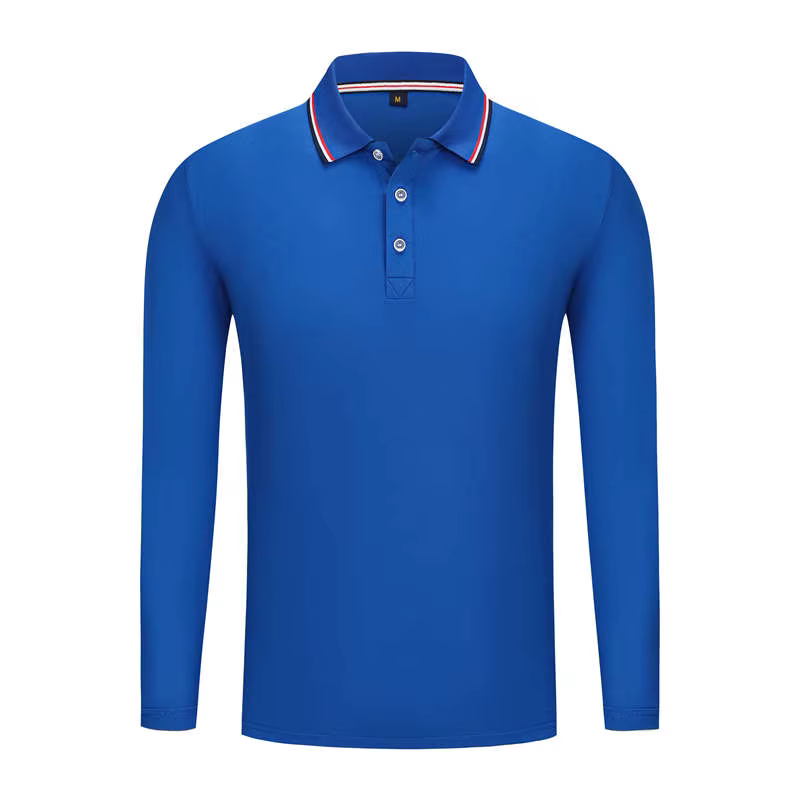 Polo en polyester à manches longues pour hommes et femmes