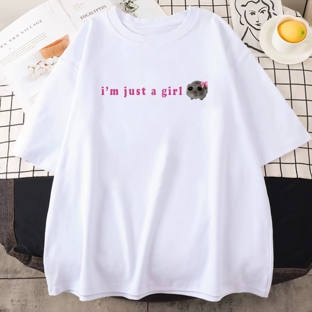 T-shirt en coton avec imprimé graphique de dessin animé pour femme et fille