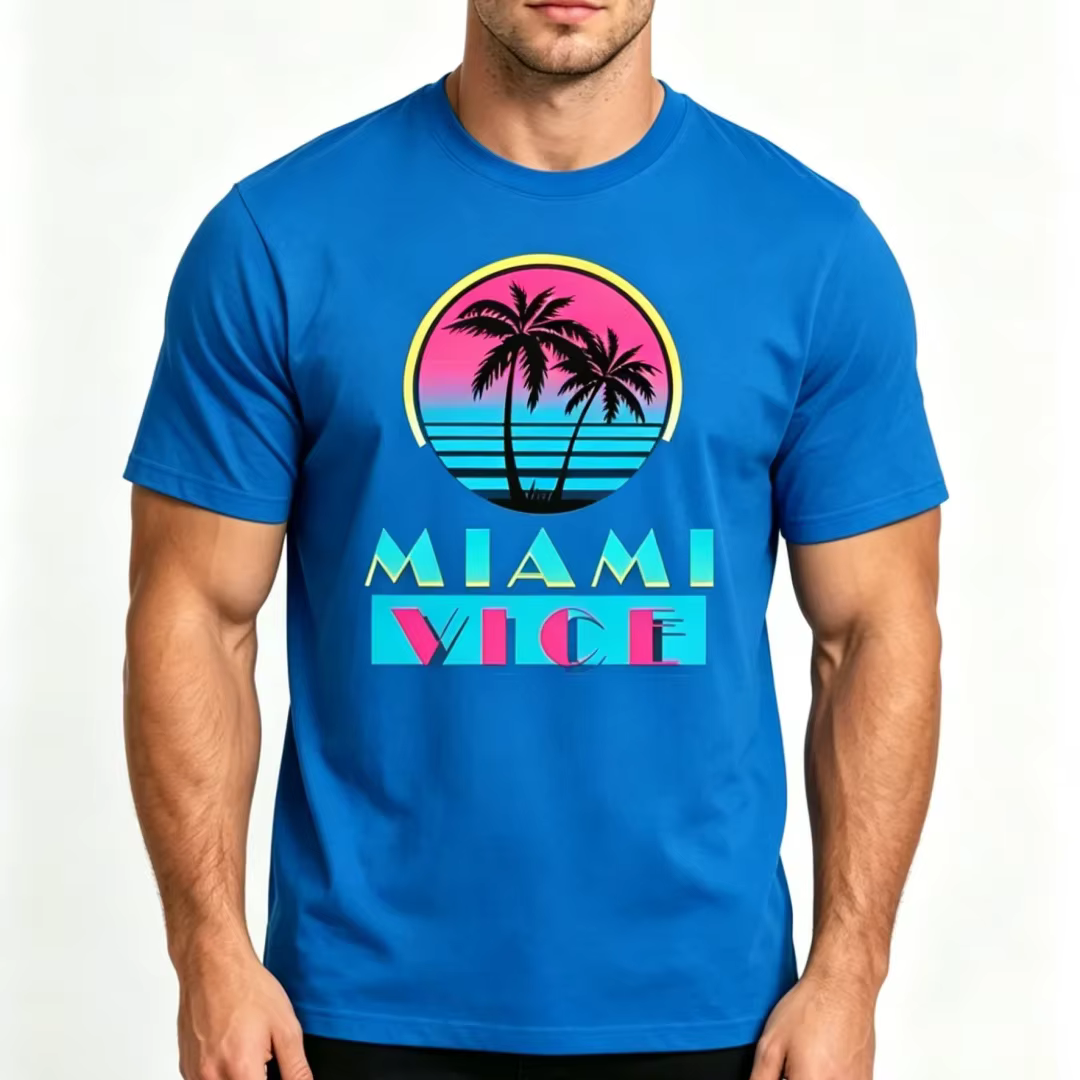 T-shirt tendance pour homme avec motif palmier