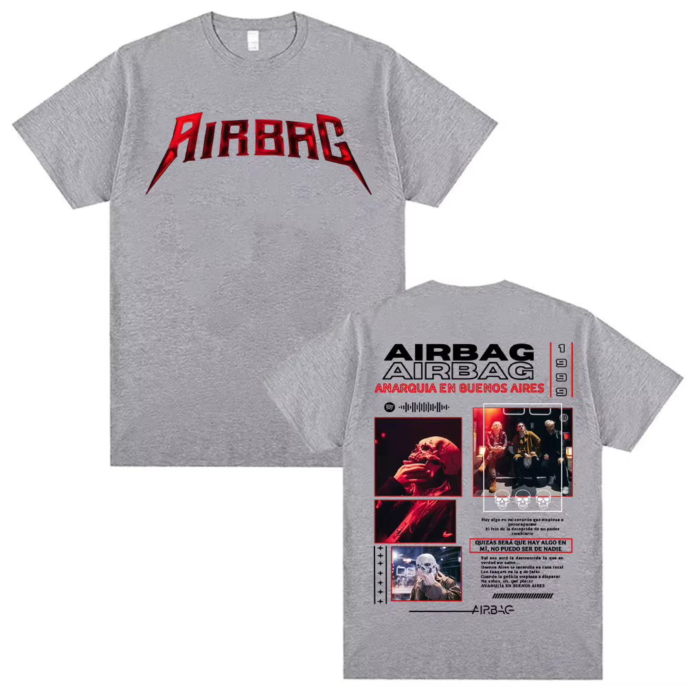 Chanteur Airbag Anarquia En Buenos Aires Album 2026 Tour T-shirt Hommes Femmes Mode Vintage 100% Coton Manches Courtes T-Shirts Hauts