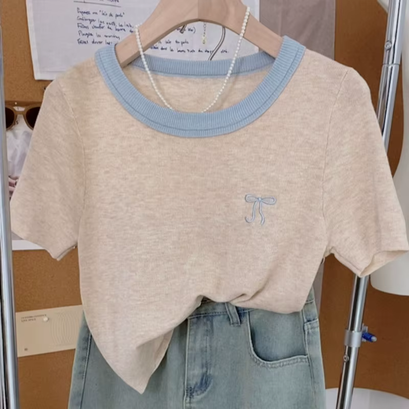 T-shirt à col rond pour femme