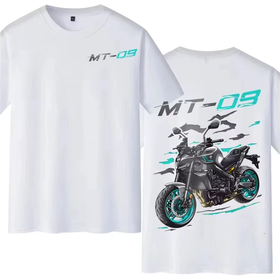 T-shirt imprimé en coton pour motocycliste MT-09