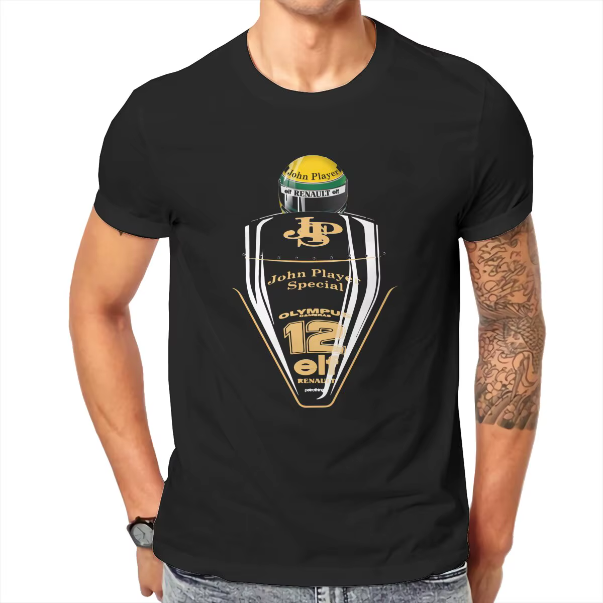 T-shirt imprimé en pur coton pour homme