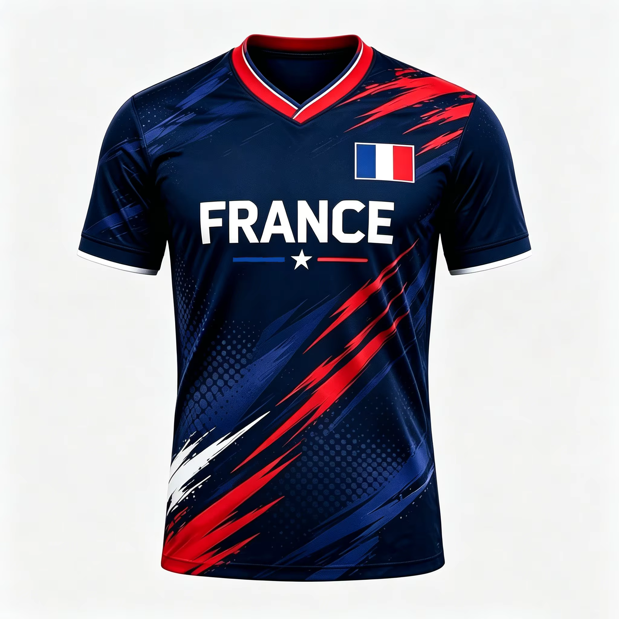 Maillot de football France pour hommes et femmes avec imprimé drapeau