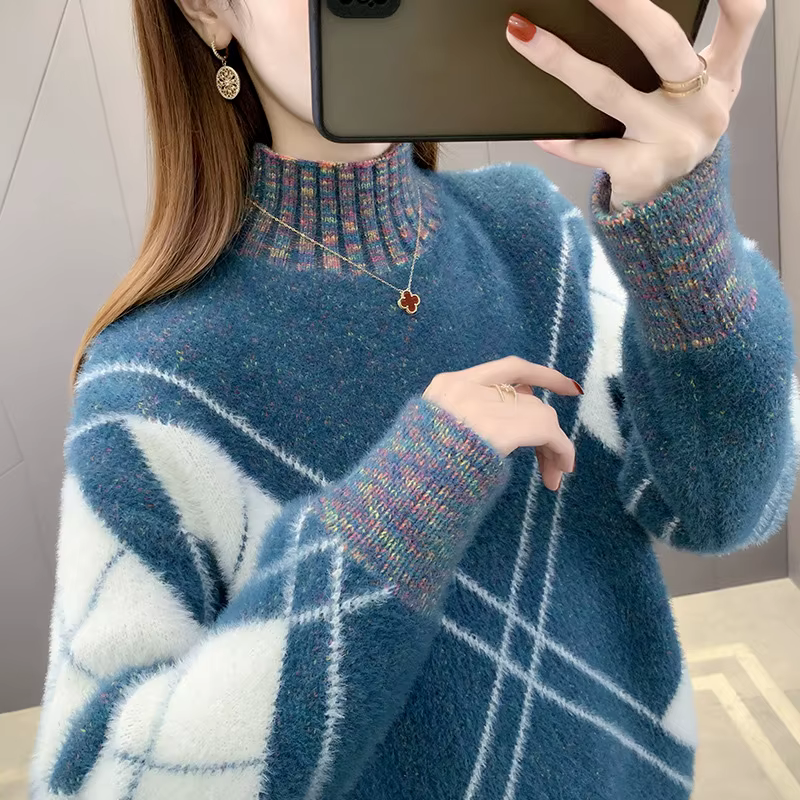 Pull chaud pour femme, ample