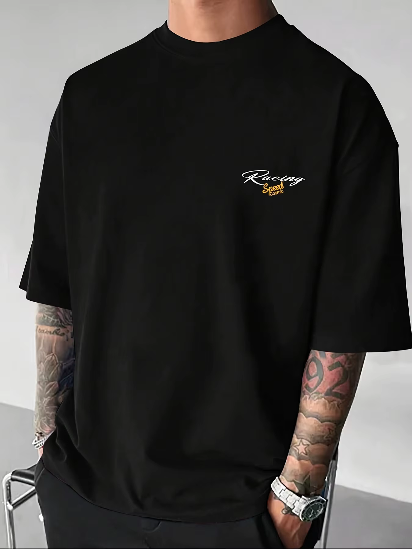 T-shirt pour homme en coton 100% premium avec motif de voiture de course inspiré du JDM