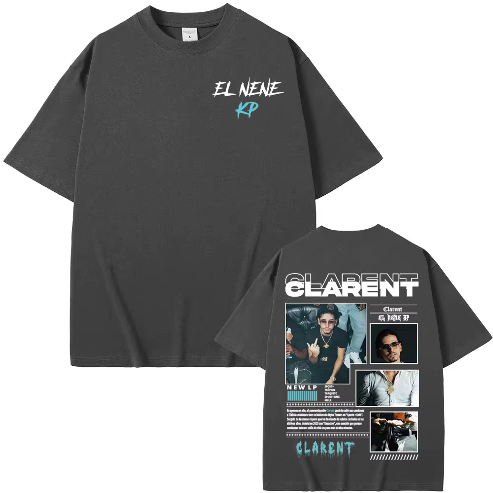 Rappeur CLARENT Album 2025 Tour Merch T-shirt vêtements pour hommes mode Hip Hop rétro T-shirts unisexe coton ample