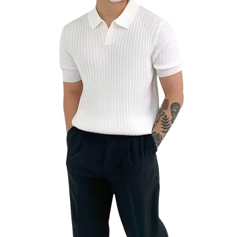 Polo de golf slim fit pour homme 2026 – T-shirt d'été sportif et décontracté à col ouvert