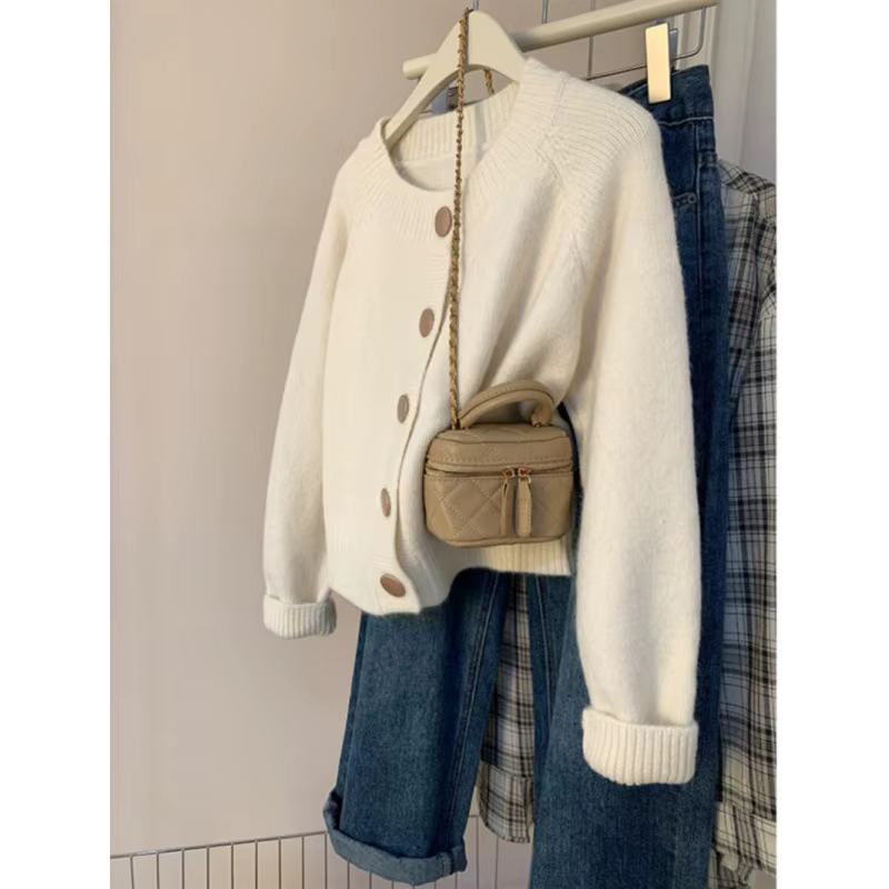 Cardigan tricoté à manches courtes pour femmes en automne et en hiver