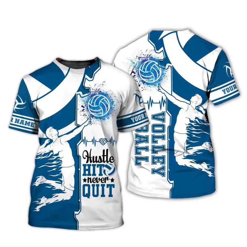 T-shirt de volley-ball avec nom personnalisé pour hommes et femmes