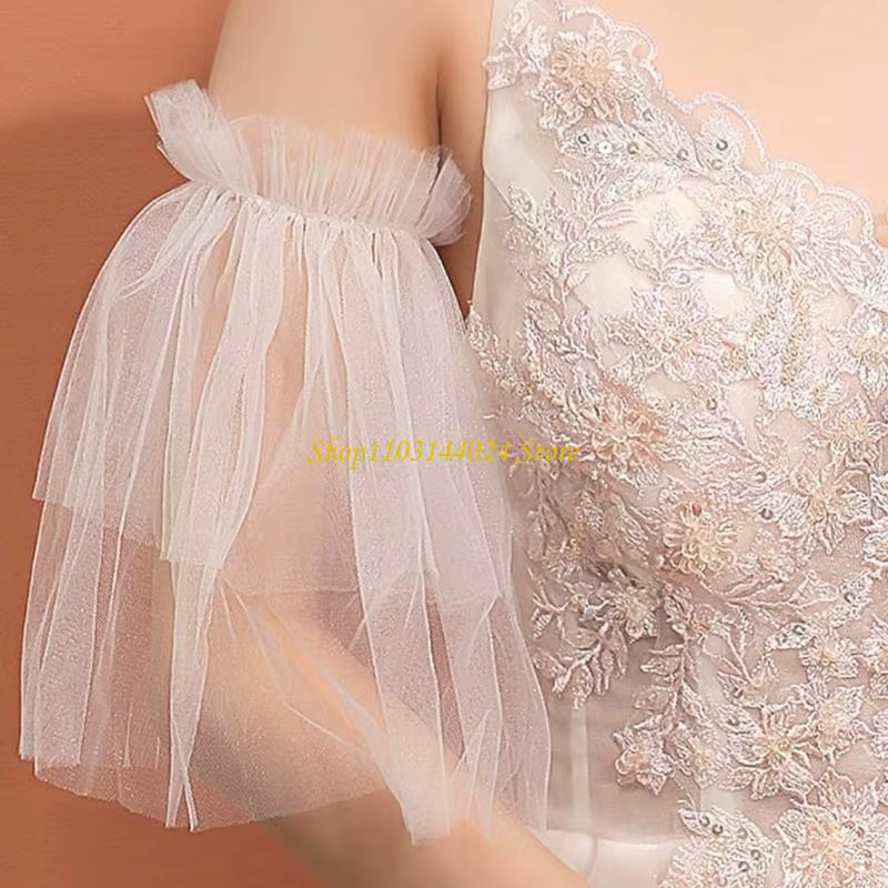 N5ke Summer Women Lace Sleeve Wedding Party mariée