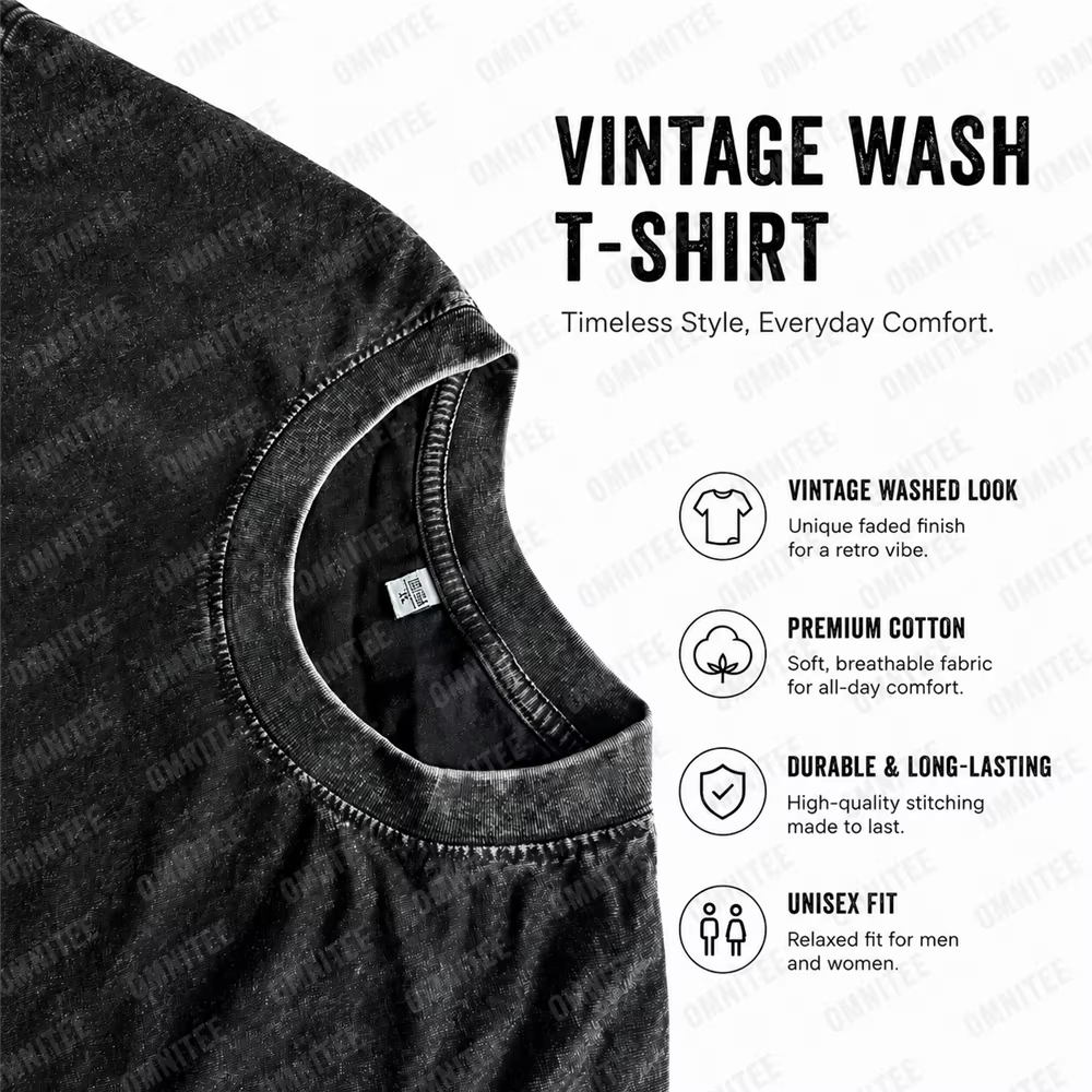 T-shirt Carte du Maroc Drapeau Vintage en Coton Lavé Décontracté pour Hommes et Femmes HJ-012