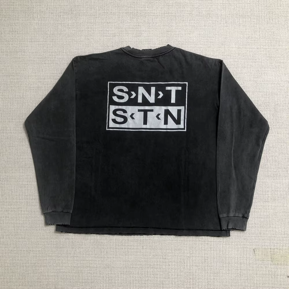 SAINT OF MICHAEL meilleure qualité Streetwear Vintage manches longues t-shirt décontracté ample surdimensionné 100%