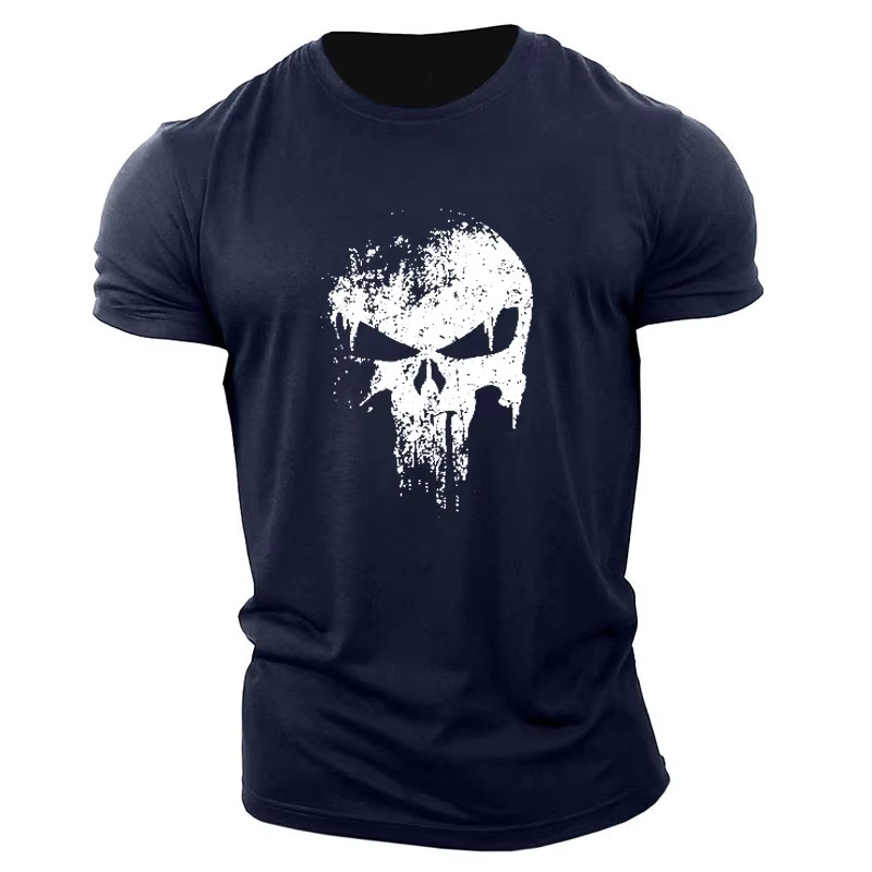 T-shirt Horror Skulls à manches courtes pour hommes, imprimé en 3D, style de rue masculin, haut de sport sportif décontracté, grande taille 6XL