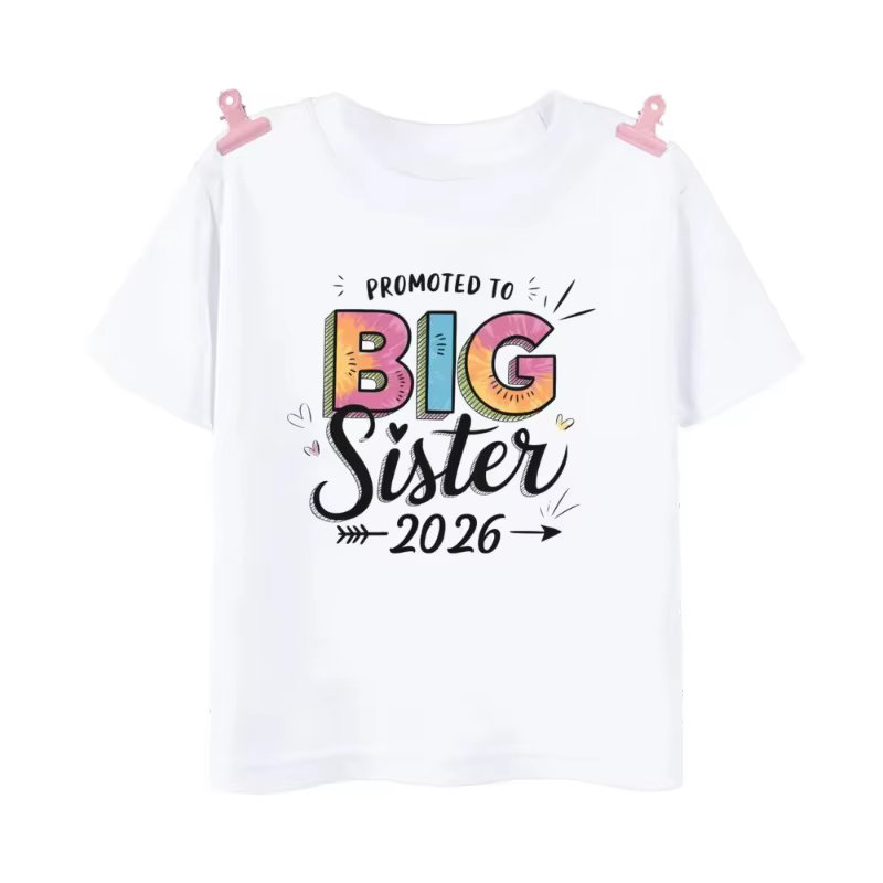 T-shirt à manches courtes pour fille style sœur 2026