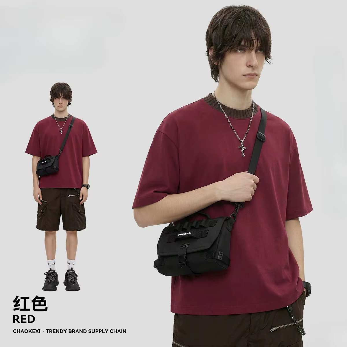 T-shirt homme été 2026 coupe boxy à manches courtes