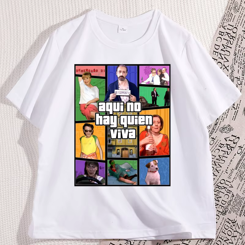 Aqui No Hay Quien Viva jeu vidéo T-shirts pour homme femme vêtements hommes imprimé à manches courtes décontracté col rond t-shirt hauts