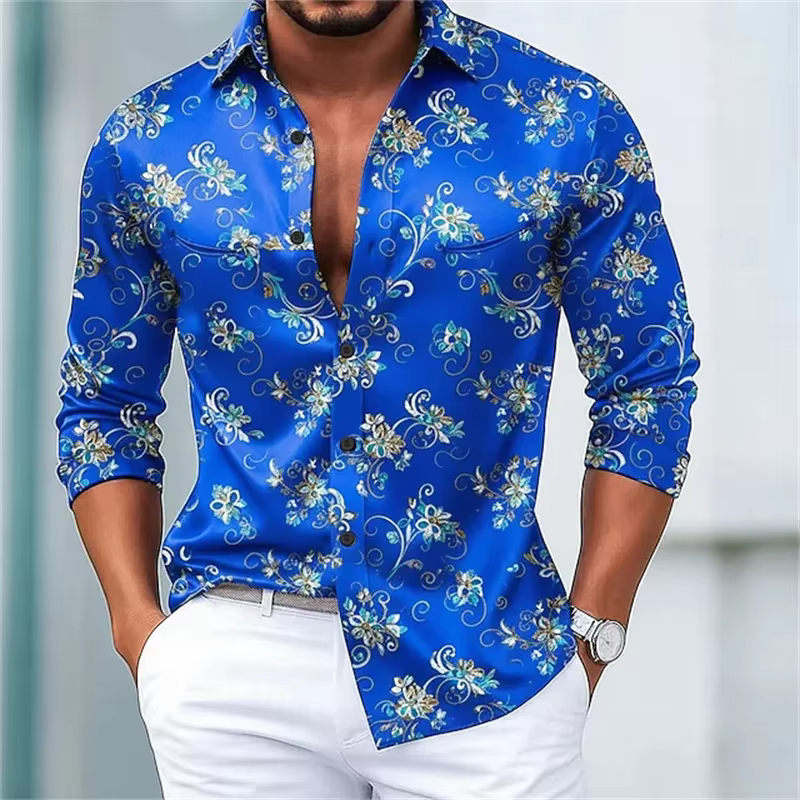 Chemise à imprimé Floral pour hommes
