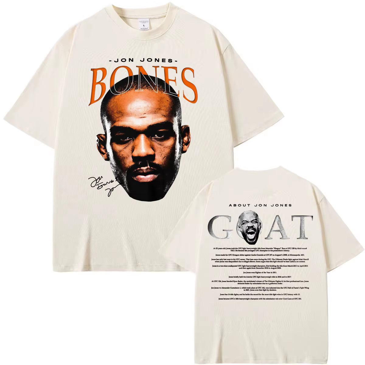T-shirt vintage Jon Jones Bones pour hommes et femmes