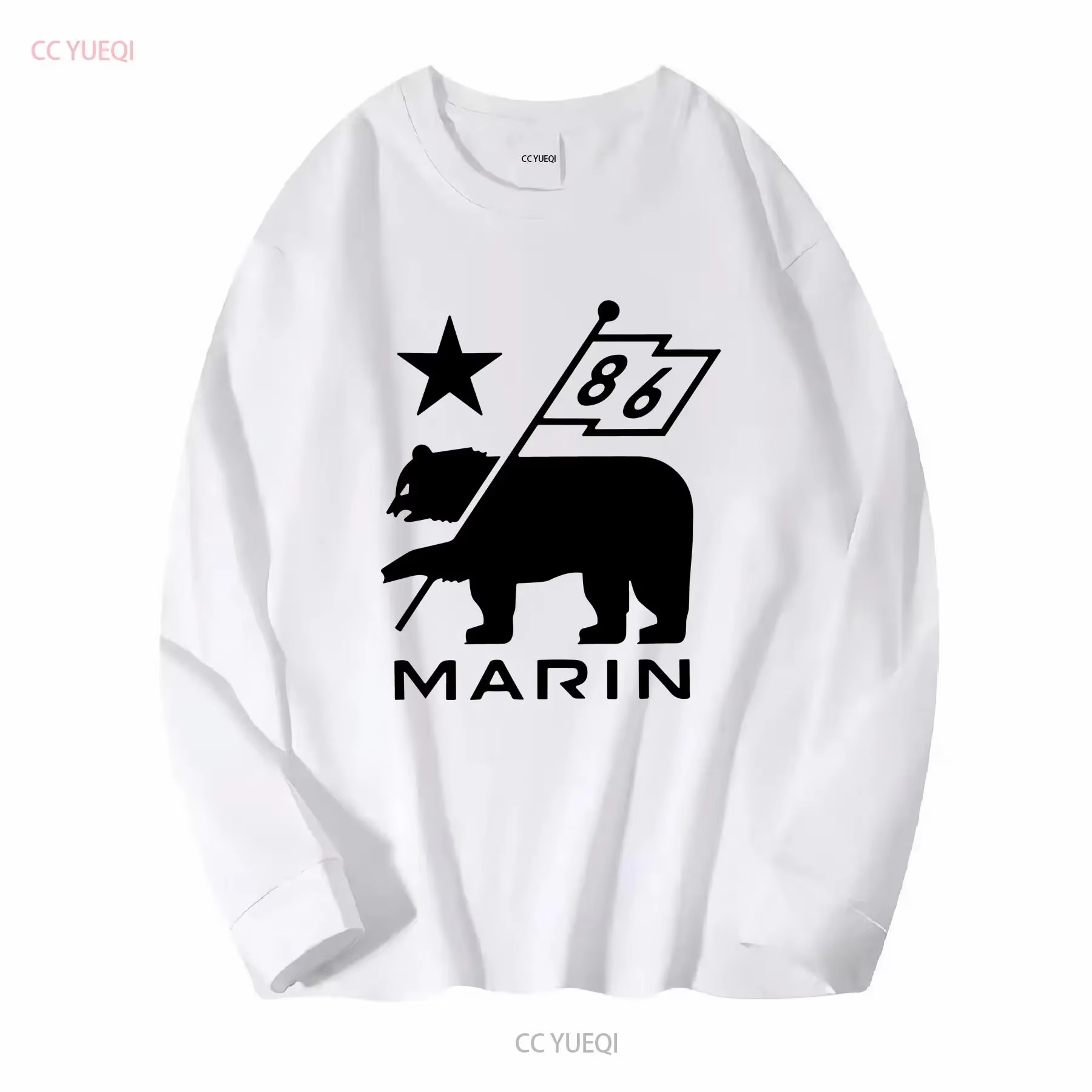 Marin Bikes vélo t-shirt manches longues ou courtes vintage haut délavé pour un usage quotidien respirant graphique élégant unisexe décontracté