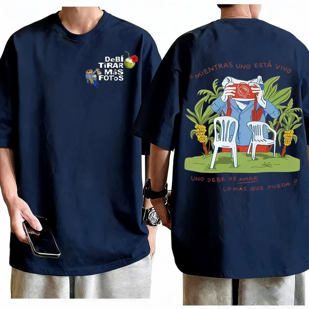 T-shirt unisexe de mode estivale Rapper Bad Bunny Debi Tirar Mas Fotos DTMF World Tour