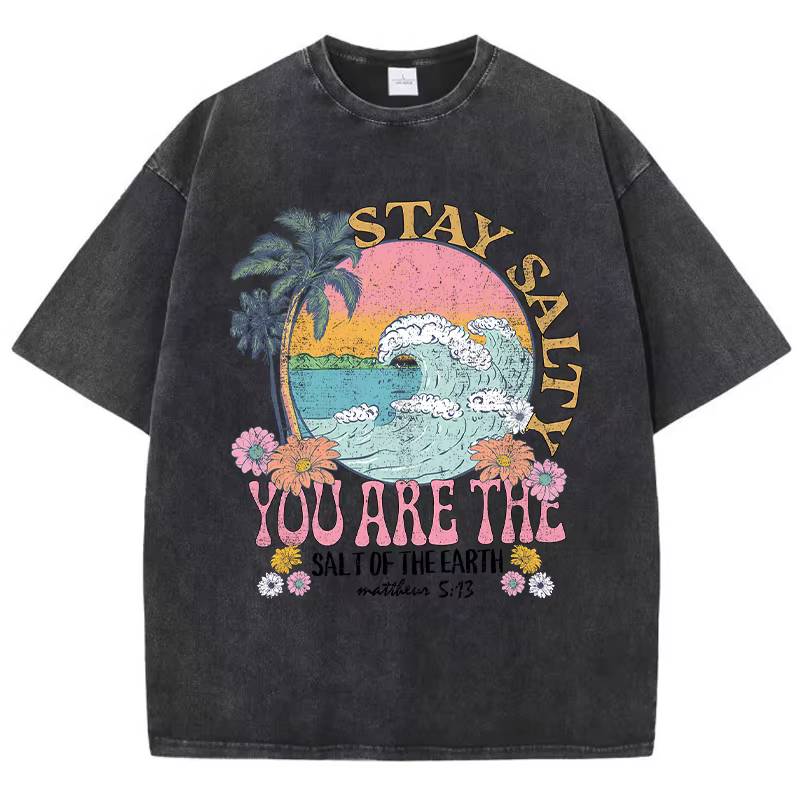 Restez salé vous êtes le sel de la terre femme T-Shirt rue respirant T-Shirts col rond Cool manches courtes Simple