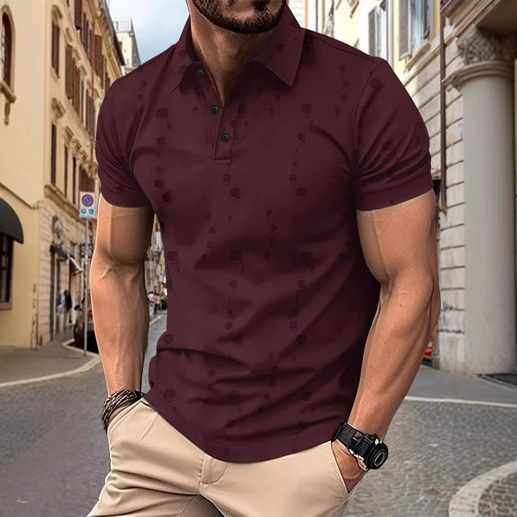 Nouveau été hommes trou Polos mode Streetwear à manches courtes