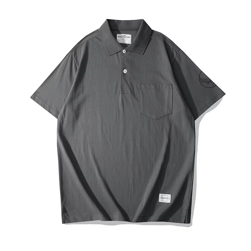 OKONKWO_200g POLO à manches courtes avec poche rétro_T-shirt