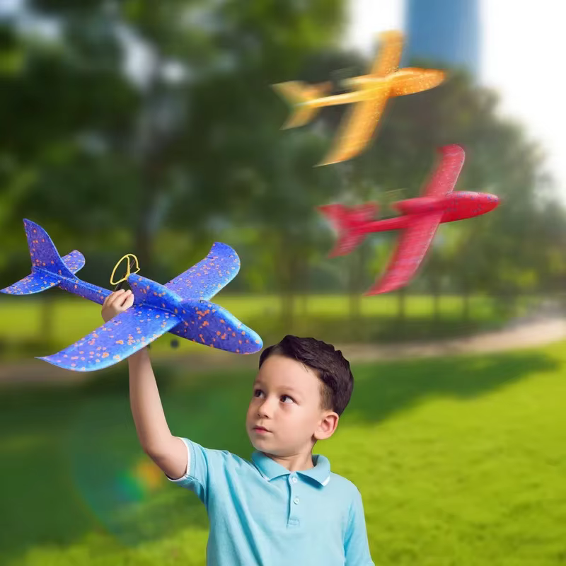 Planeur électrique en mousse, avion à lancer à la main avec lumière LED, avion de vol automatique, jouets d'extérieur pour enfants, cadeaux pour garçons