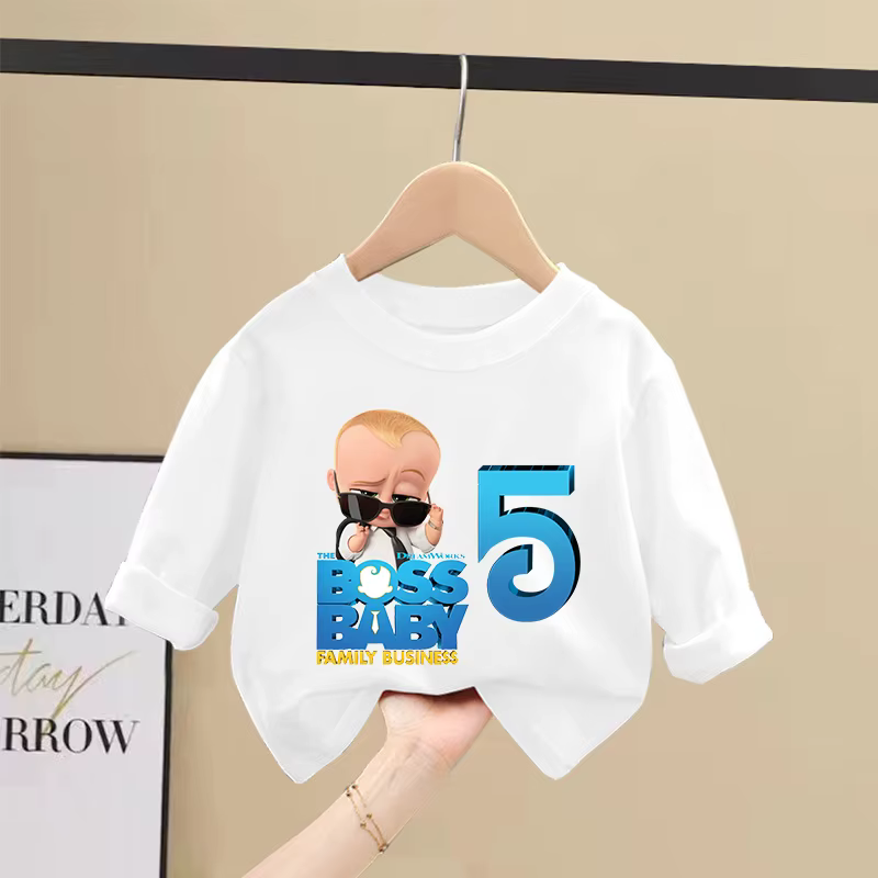 T-shirt mignon Baby Boss numéro 1-10 à manches longues