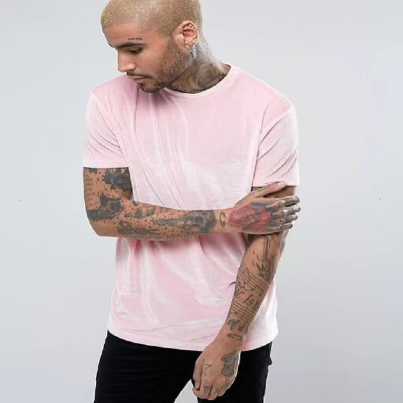 Nouveau T-shirt en velours à manches courtes 2026 – Style décontracté et tendance pour homme – Hauts et t-shirts masculins