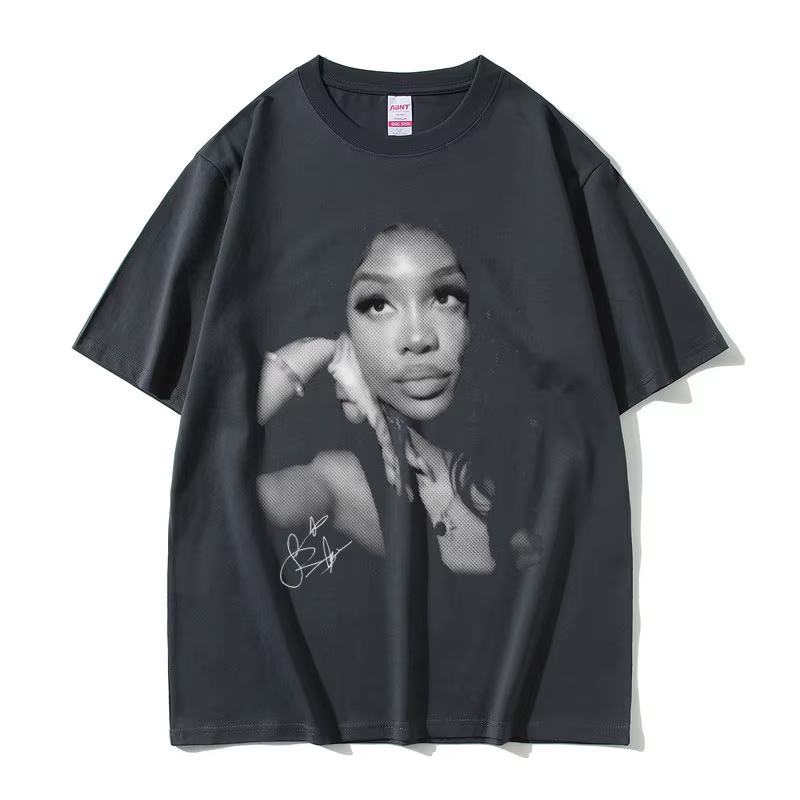 Rappeur SZA visage graphique T-shirt hommes femmes vêtements Hip Hop mode surdimensionné T-shirts