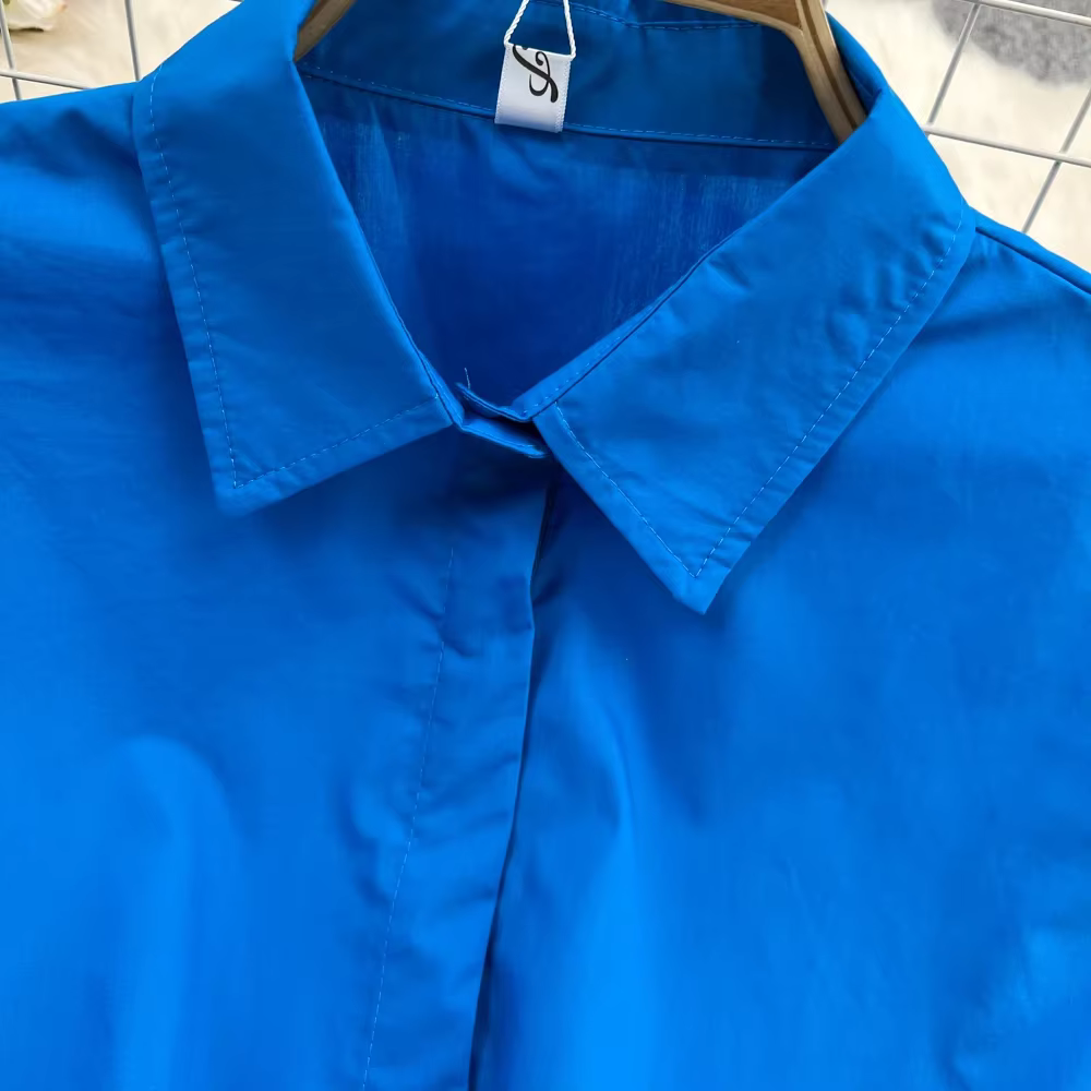 Chemisier Vintage à Col Rabattu pour Femme