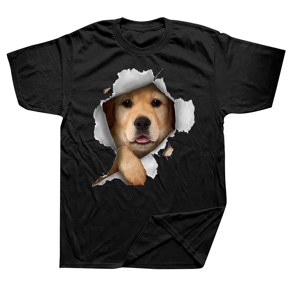 T-shirts drôles avec motif de chien Golden Retriever pour hommes et femmes, en pur coton, humoristiques, streetwear, à manches courtes, unisexe, vêtements amples.