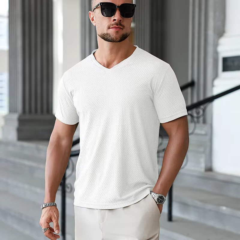 T-shirt pour homme en soie glacée kaki