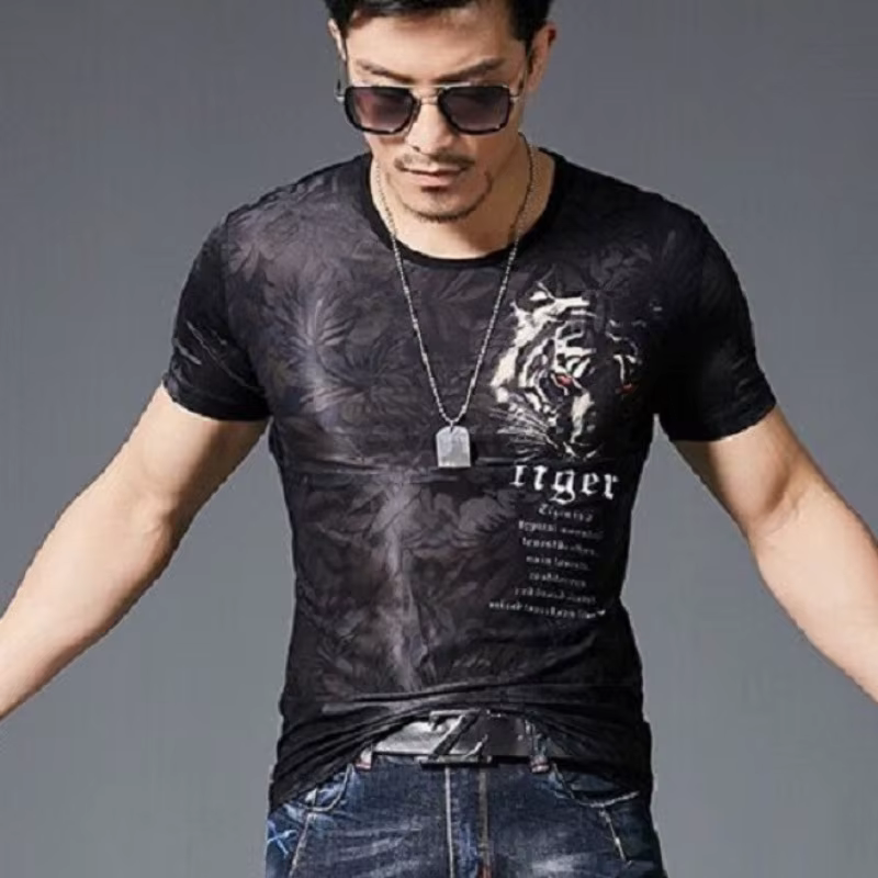 T-shirt Streetwear à rayures pour hommes