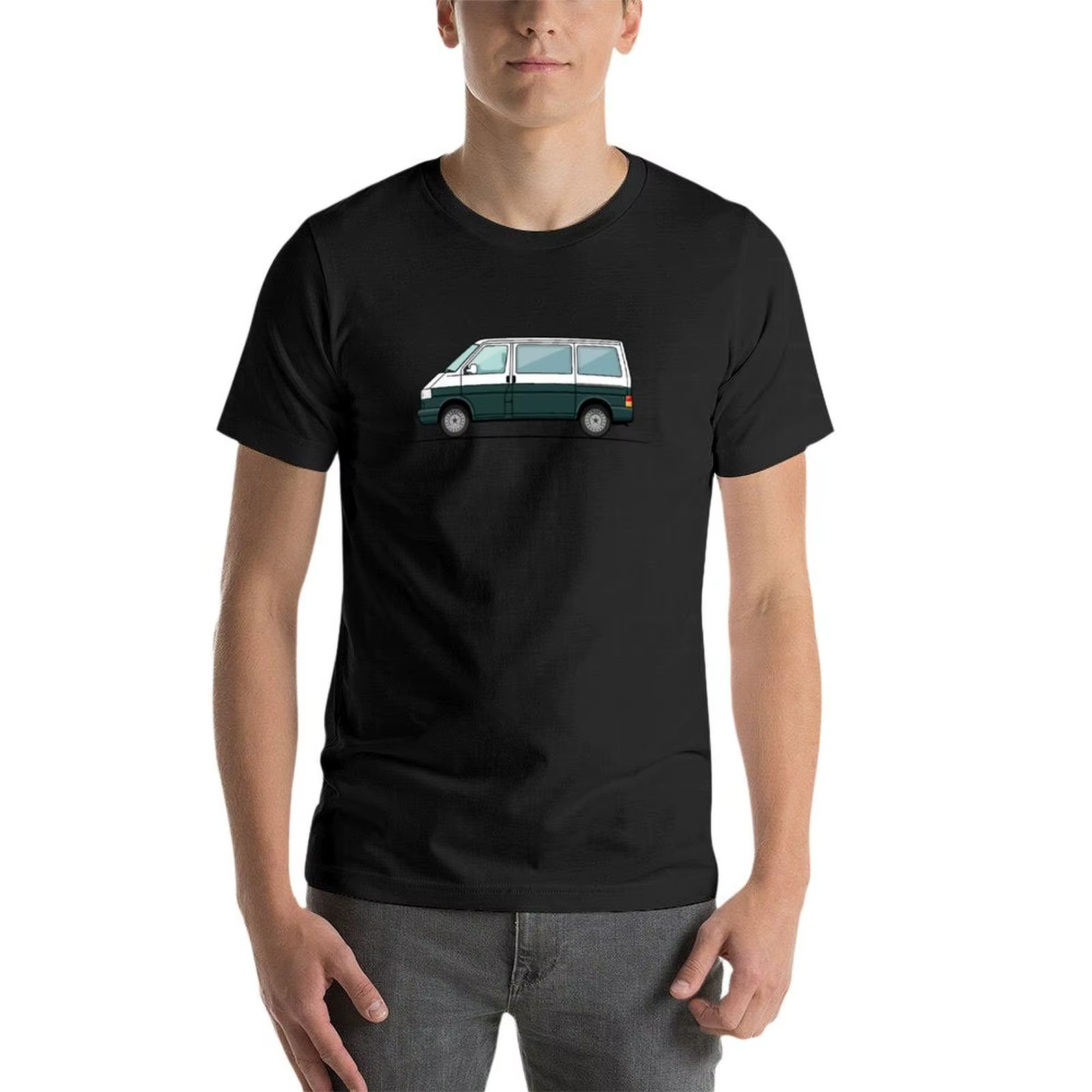 T-Shirt T4 Bus Blanc/Vert pour Homme, Vêtement Humoristique
