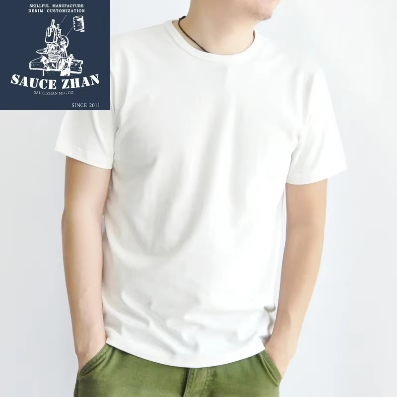 Hauts et t-shirts T-shirt homme manches courtes Anti-déformation Anti-rétrécissement Double tissu coton doux coupe