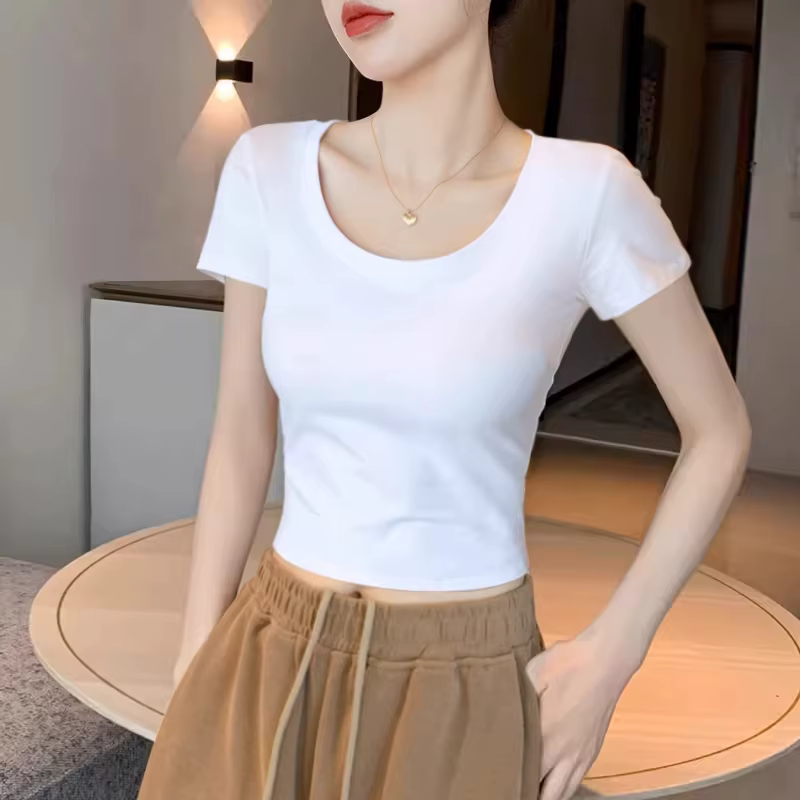 Crop top blanc pour femme