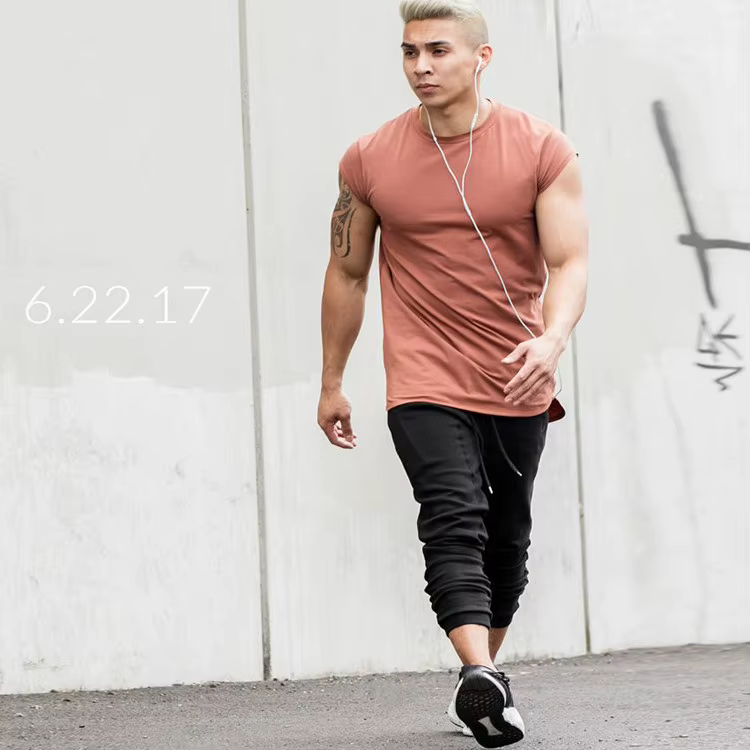 Manches chauve-souris t-shirt hommes entraînement GYM Fitness t-shirts Moto Biker hauts Hip Hop Streetwear
