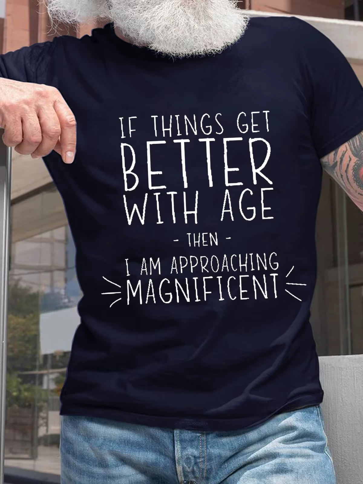 T-shirt en coton à col rond pour hommes