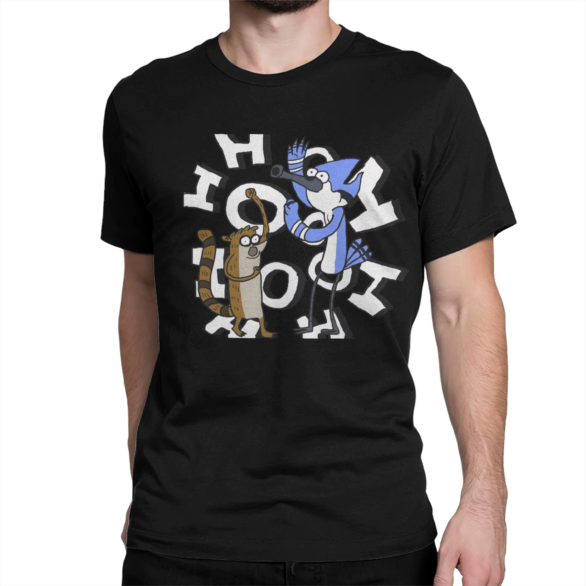 Mode Ooooohh!!! Mordecai & Rigby Regars Show t-shirt pour hommes femmes 100% coton