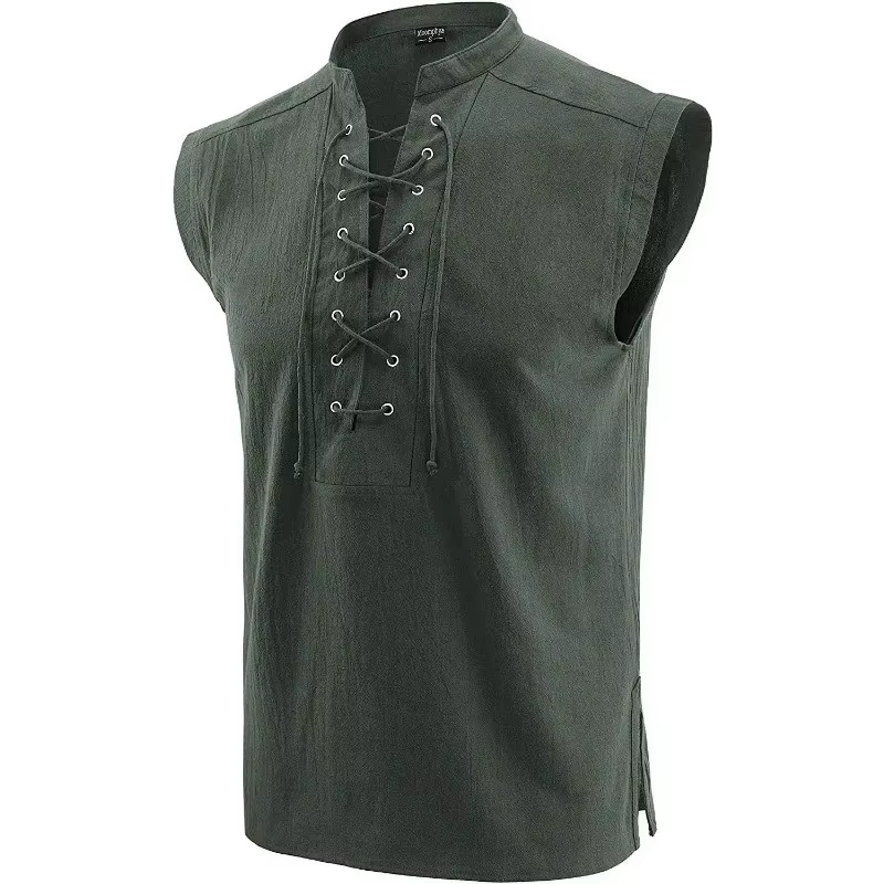 Débardeur pour homme style celtique viking steampunk, décontracté et gothique