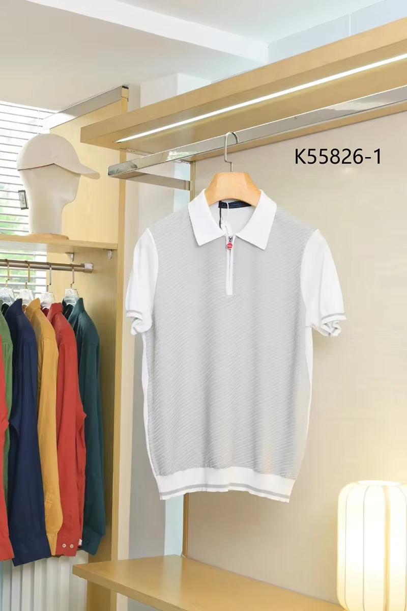 OECHSLI polo soie hommes 2025 nouvelle mode broderie élastique à manches courtes mince fermeture éclair qualité grande taille M-4XL