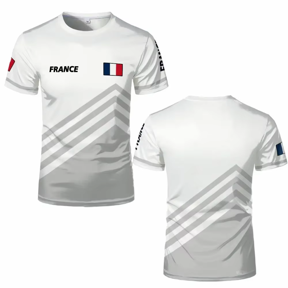 T-shirt drapeau français imprimé en 3D