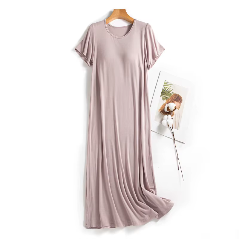 Chemise de nuit à manches courtes pour femmes