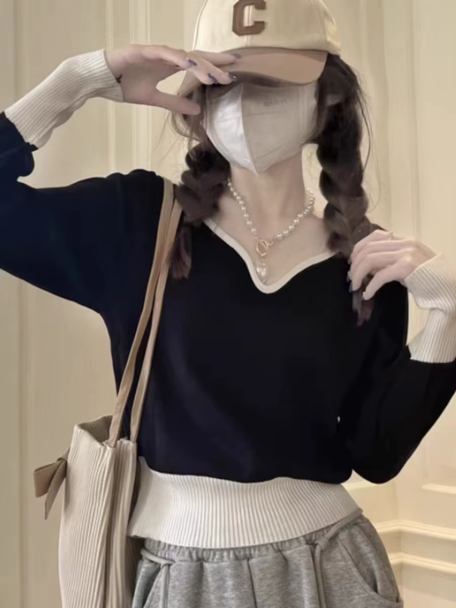 Pull à col en v pour femmes