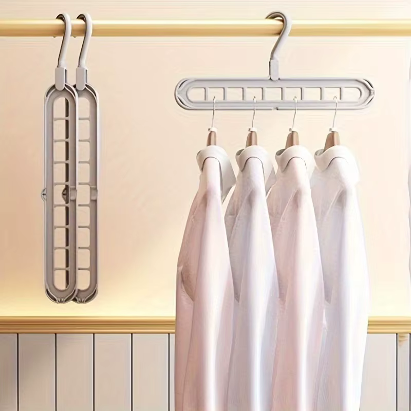Porte-vêtements gain de place - Support de rangement pliable en plastique pour chemises - Cintre de garde-robe pour économiser de l'espace
