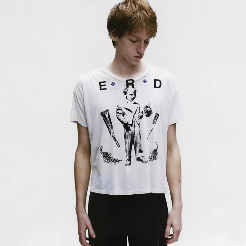 T-shirts à manches courtes en coton rouge pour hommes et femmes